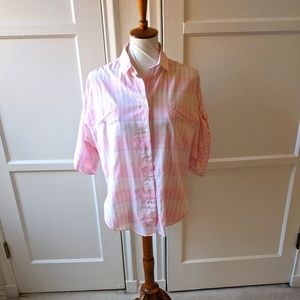 Diane Von Furstenberg vintage plaid button down shirt Size medium